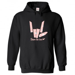 Share The Love with I Love You Hand Sign Unisex Classic Kids and Adults Pullover Hoodie